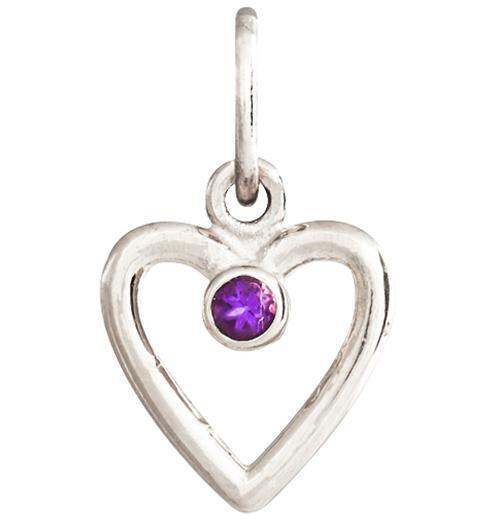 Helen Ficalora 14k White Gold Amethyst Heart Pendant