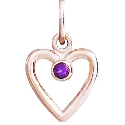 Helen Ficalora 14k Rose Gold Amethyst Heart Pendant