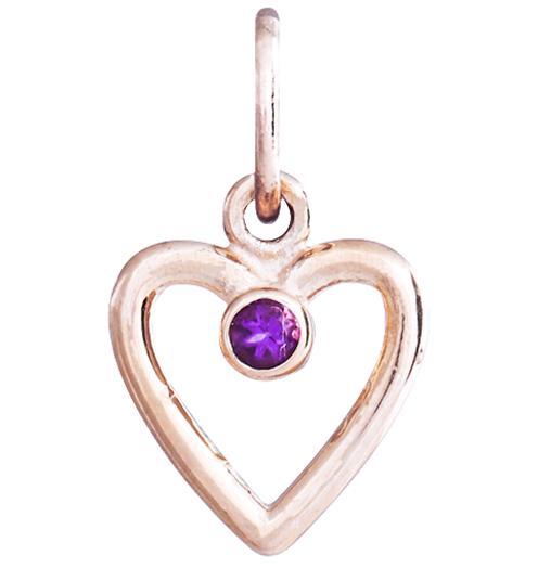 Helen Ficalora 14k Rose Gold Amethyst Heart Pendant