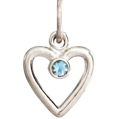 Birth Jewel Heart Charm With Aquamarine Jewelry Helen Ficalora 14k White Gold