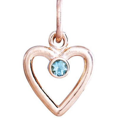 Birth Jewel Heart Charm With Aquamarine Jewelry Helen Ficalora 14k Pink Gold