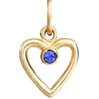Birth Jewel Heart Charm With Blue Sapphire Jewelry Helen Ficalora 14k Yellow Gold