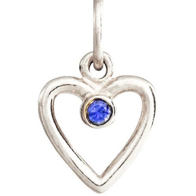 Birth Jewel Heart Charm With Blue Sapphire Jewelry Helen Ficalora 14k White Gold