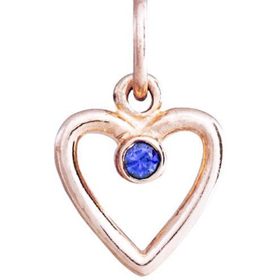 Birth Jewel Heart Charm With Blue Sapphire Jewelry Helen Ficalora 14k Pink Gold