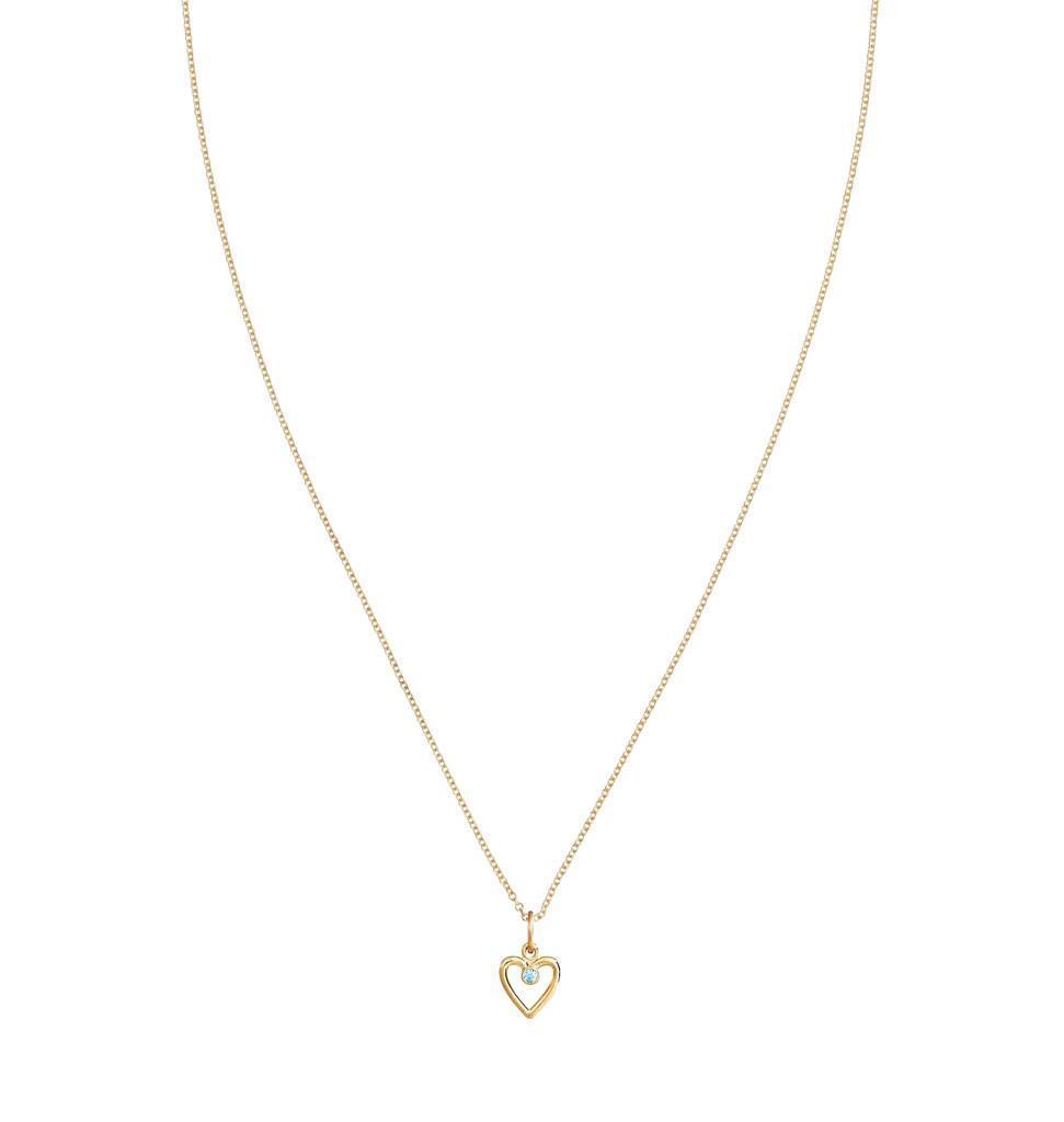 Birth Jewel Heart Charm With Blue Zircon Jewelry Helen Ficalora
