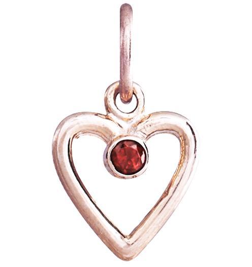 Birth Jewel Heart Charm With Citrine Jewelry Helen Ficalora 14k Pink Gold