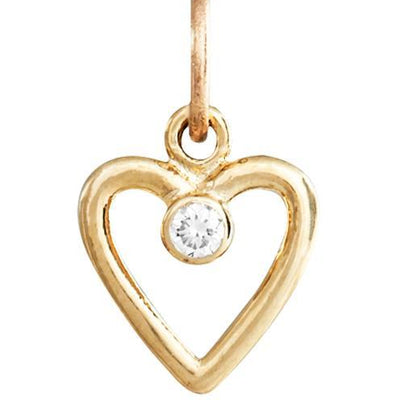 Birth Jewel Heart Charm With Diamond Jewelry Helen Ficalora 14k Yellow Gold For Necklaces And Bracelets
