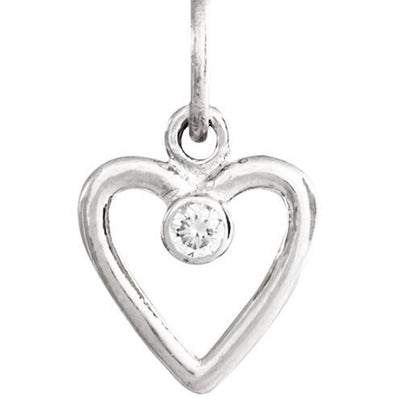 Birth Jewel Heart Charm With Diamond Jewelry Helen Ficalora 14k White Gold For Necklaces And Bracelets
