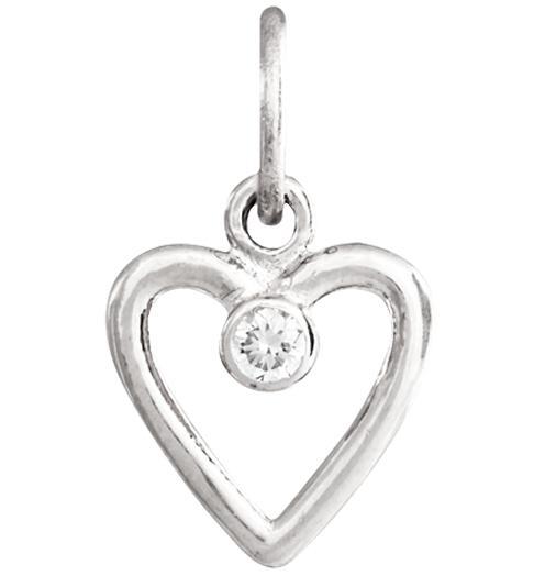 Birth Jewel Heart Charm With Diamond Jewelry Helen Ficalora 14k White Gold For Necklaces And Bracelets