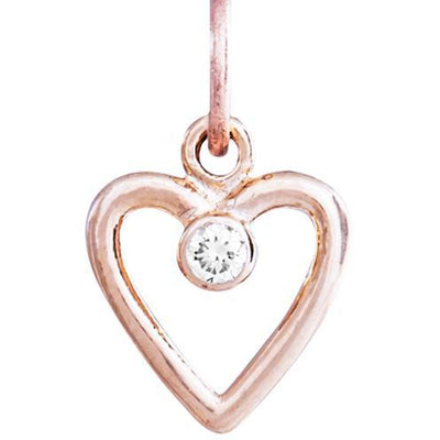 Birth Jewel Heart Charm With Diamond Jewelry Helen Ficalora 14k Pink Gold For Necklaces And Bracelets