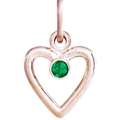 Birth Jewel Heart Charm With Emerald Jewelry Helen Ficalora 14k Pink Gold