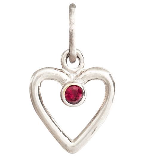 Birth Jewel Heart Charm With Garnet Jewelry Helen Ficalora 14k White Gold