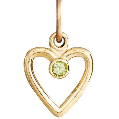 Helen Ficalora Birth Jewel Heart Charm With Peridot