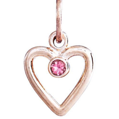 Birth Jewel Heart Charm With Pink Tourmaline Jewelry Helen Ficalora 14k Pink Gold