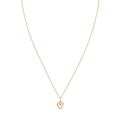 Birth Jewel Heart Charm With Pink Tourmaline Jewelry Helen Ficalora 