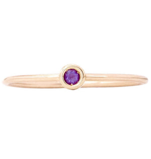 Birth Jewel Stacking Ring With Amethyst Jewelry Helen Ficalora 14k Yellow Gold 5