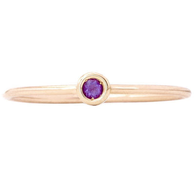 Birth Jewel Stacking Ring With Amethyst Jewelry Helen Ficalora 14k Yellow Gold 5