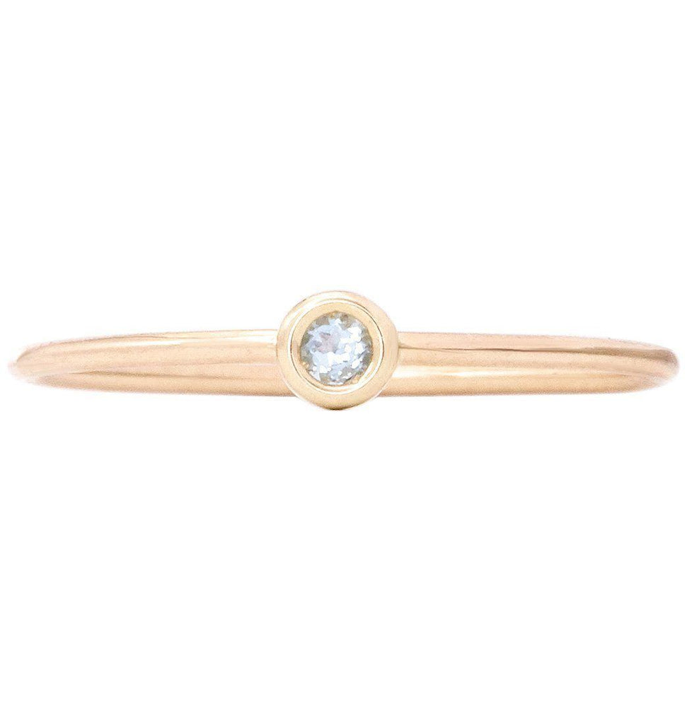 Birth Jewel Stacking Ring With Aquamarine Jewelry Helen Ficalora 14k Yellow Gold 5