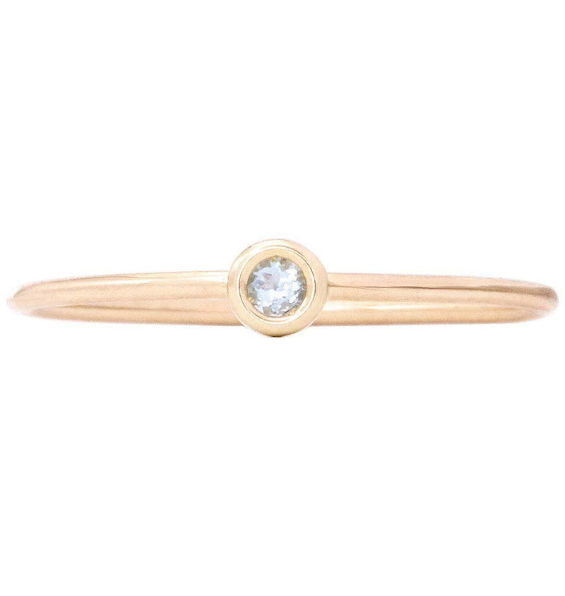 Birth Jewel Stacking Ring With Aquamarine Jewelry Helen Ficalora 14k Yellow Gold 5