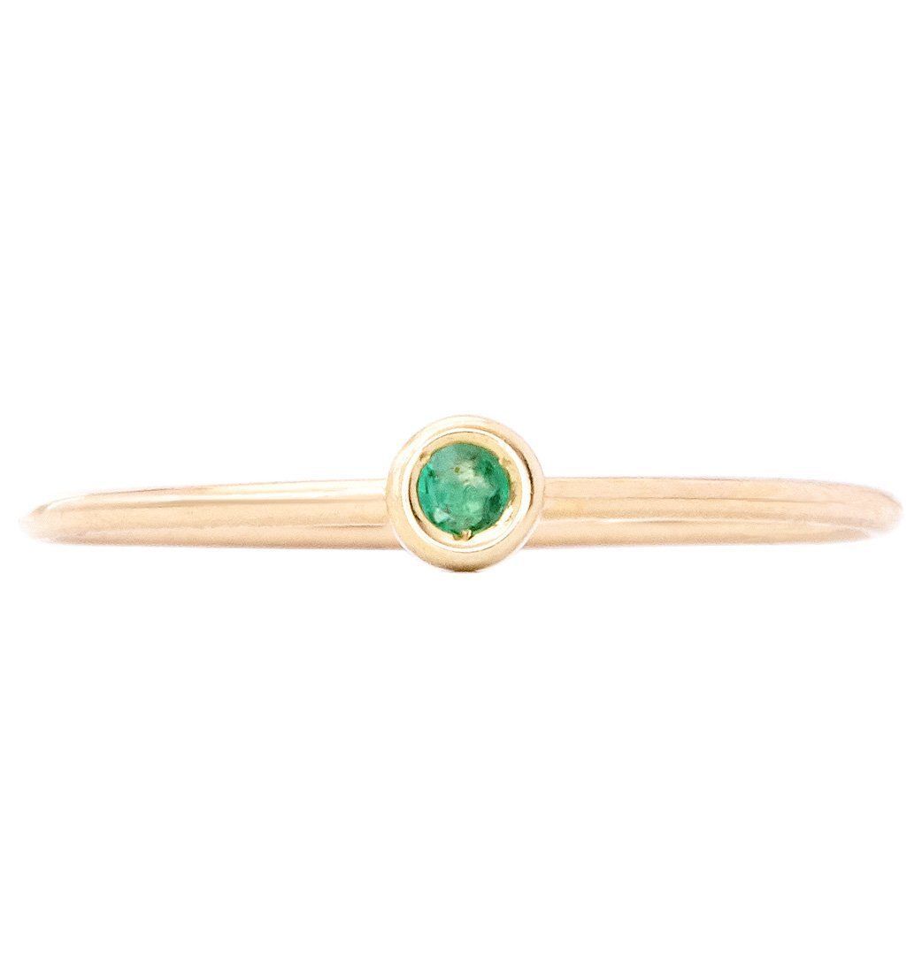 Emerald Ring | Gold Ring | Stacking Ring | Birthstone Ring | Yellow ...