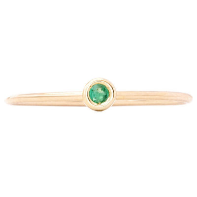 Birth Jewel Stacking Ring With Emerald Jewelry Helen Ficalora 14k Yellow Gold 5
