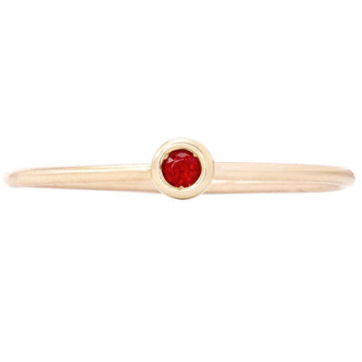 Birth Jewel Stacking Ring With Garnet Jewelry Helen Ficalora 5 14k Yellow Gold