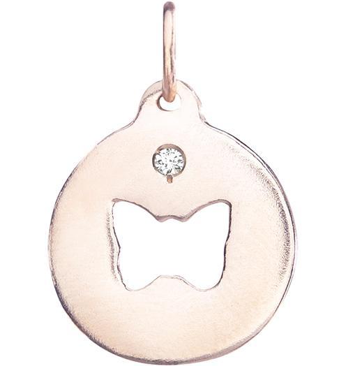 Butterfly Charm With Diamond Jewelry Helen Ficalora 14k Pink Gold