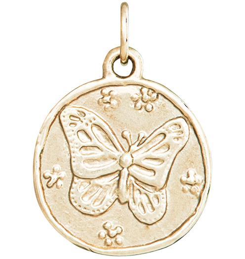 Butterfly Coin Charm Jewelry Helen Ficalora 14k Yellow Gold