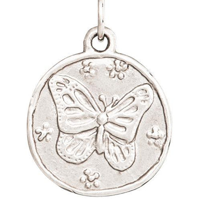 Butterfly Coin Charm Jewelry Helen Ficalora 14k White Gold