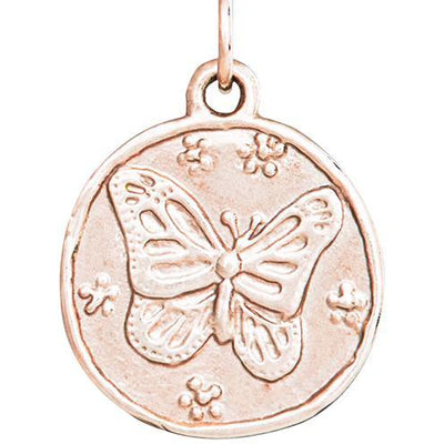 Butterfly Coin Charm Jewelry Helen Ficalora 14k Pink Gold