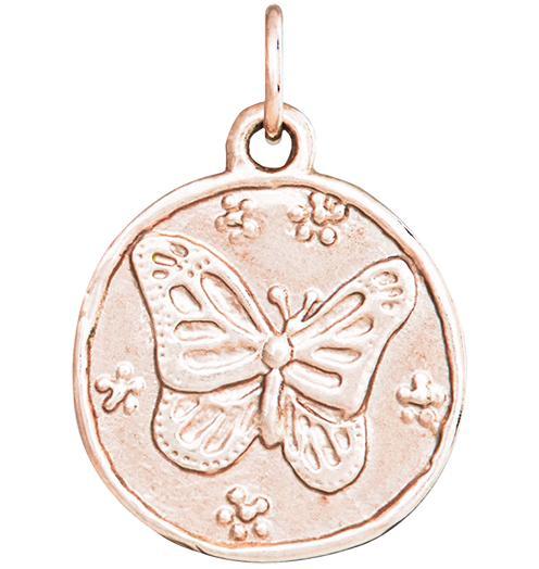 Butterfly Coin Charm Jewelry Helen Ficalora 14k Pink Gold