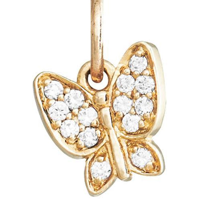 Butterfly Mini Charm Pavé Diamonds Jewelry Helen Ficalora 14k Yellow Gold For Necklaces And Bracelets