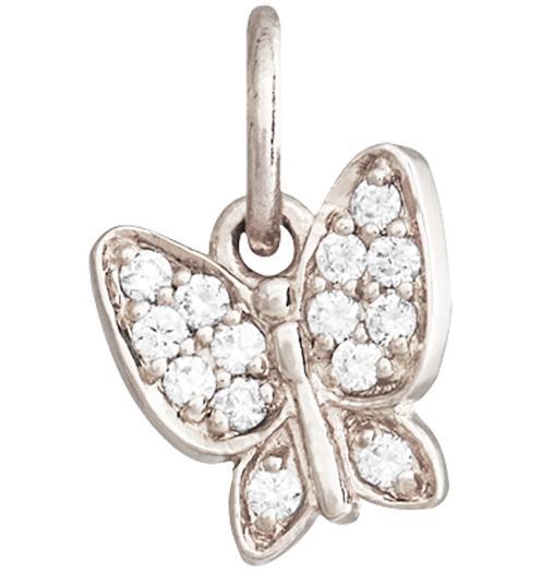 Butterfly Mini Charm Pavé Diamonds Jewelry Helen Ficalora 14k White Gold For Necklaces And Bracelets