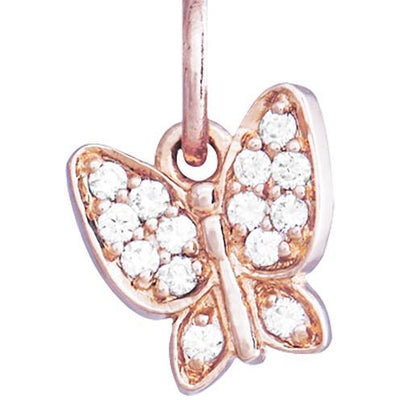 Butterfly Mini Charm Pavé Diamonds Jewelry Helen Ficalora 14k Pink Gold For Necklaces And Bracelets