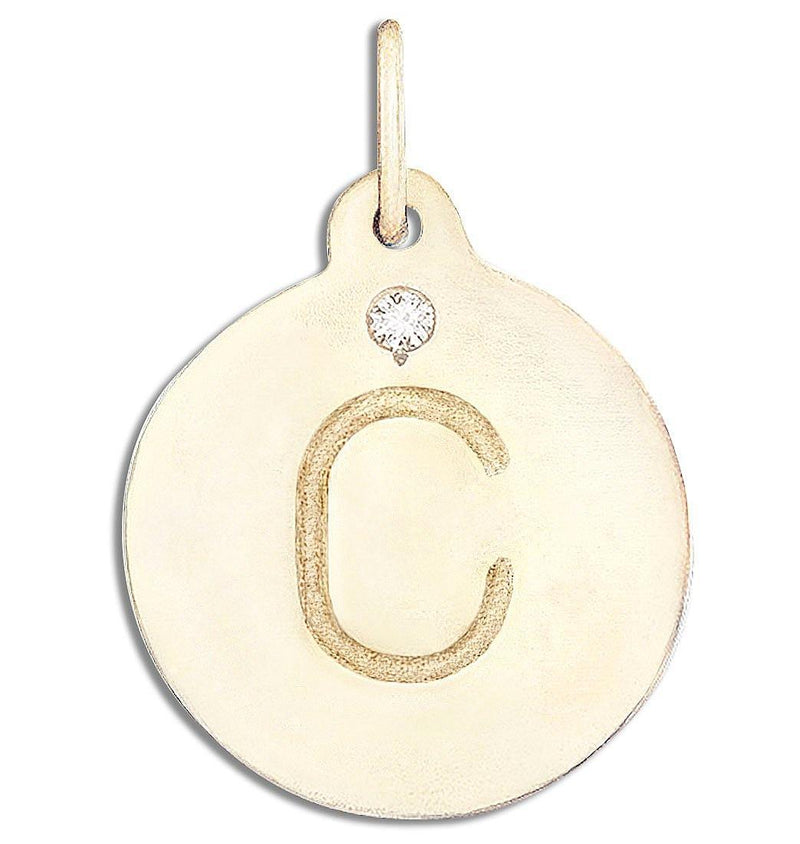 "C" Alphabet Charm 14k Yellow Gold With Diamond Jewelry For Necklaces And Bracelets From Helen Ficalora Every Letter And Initial Available
