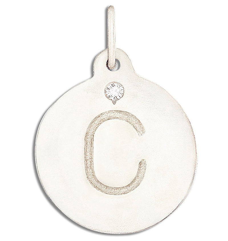 "C" Alphabet Charm 14k White Gold With Diamond Jewelry For Necklaces And Bracelets From Helen Ficalora Every Letter And Initial Available