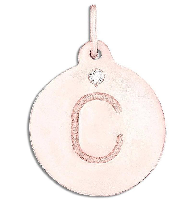 "C" Alphabet Charm 14k Rose Gold With Diamond Jewelry For Necklaces And Bracelets From Helen Ficalora Every Letter And Initial Available