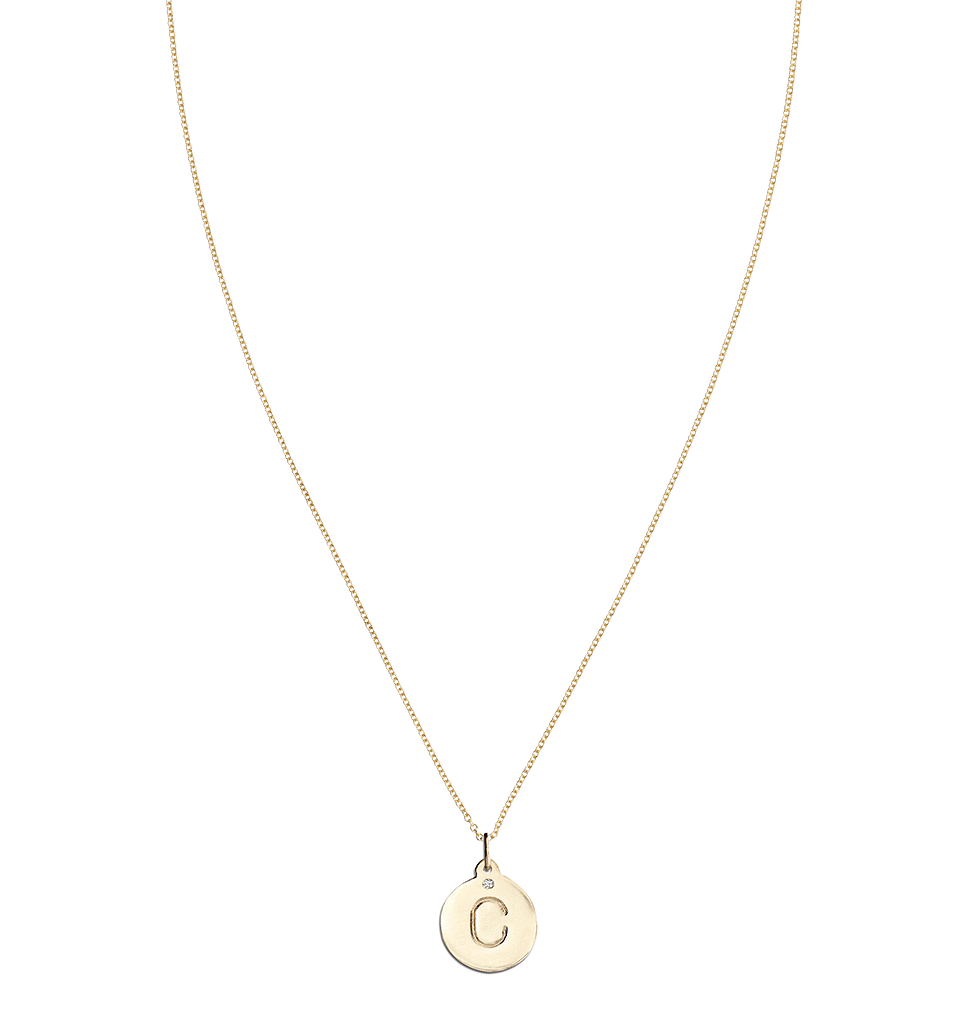 "C" Alphabet Charm 14k Yellow Gold With Diamond Jewelry For Necklaces And Bracelets From Helen Ficalora Every Letter And Initial Available