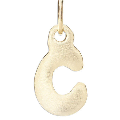 "C" Bubble Letter Charm Jewelry Helen Ficalora 14k Yellow Gold For Necklaces And Bracelets