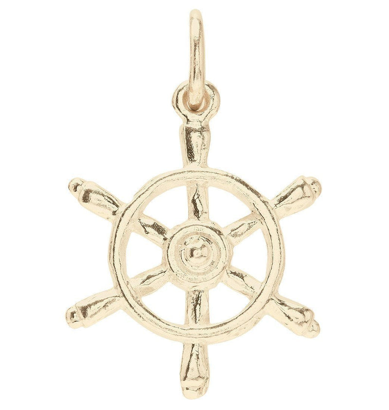 Captains Wheel Mini Charm Jewelry Helen Ficalora 14k Yellow Gold