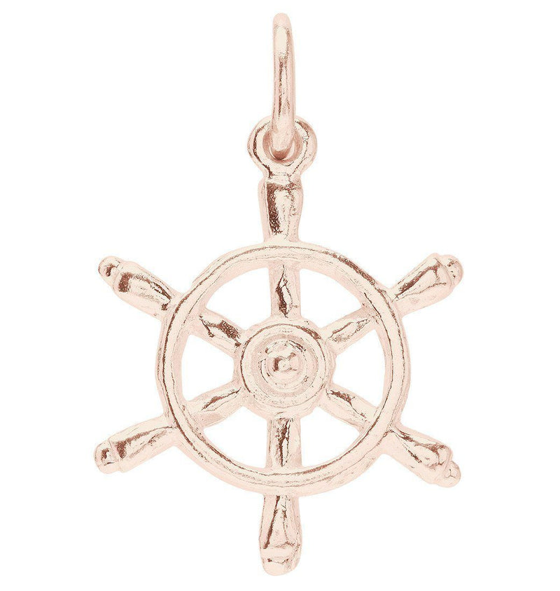 Captains Wheel Mini Charm Jewelry Helen Ficalora 14k Pink Gold