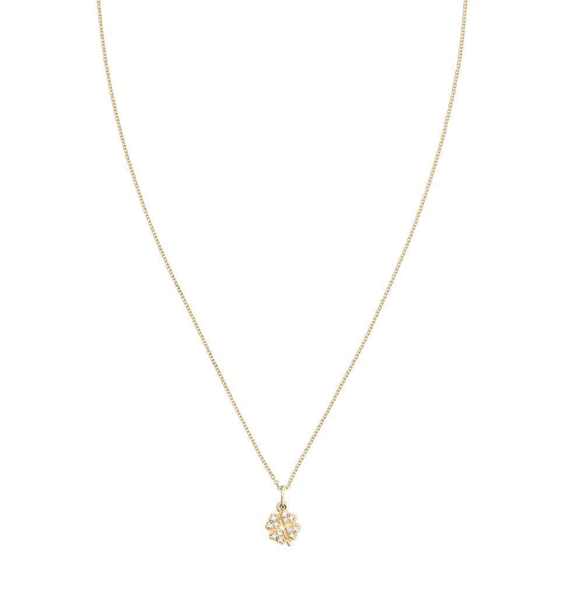 Clover Mini Charm Pave Diamonds Jewelry Helen Ficalora 