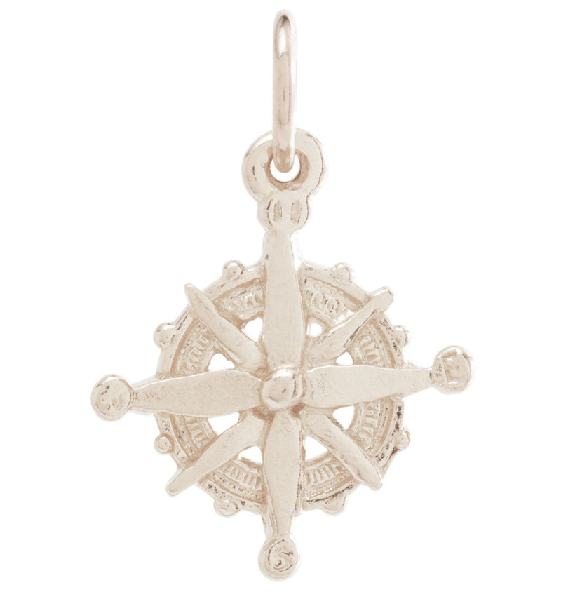 Helen Ficalora 14k White Gold Compass Charm for Necklaces & Bracelets