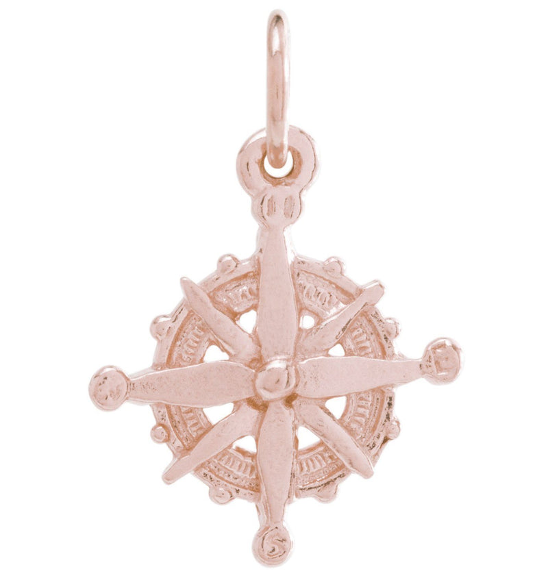 Helen Ficalora 14k Rose Gold Compass Charm for Necklaces & Bracelets