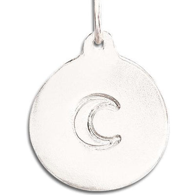 Crescent Moon Disk Charm Jewelry Helen Ficalora 14k White Gold