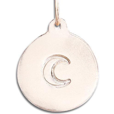 Crescent Moon Disk Charm Jewelry Helen Ficalora 14k Pink Gold