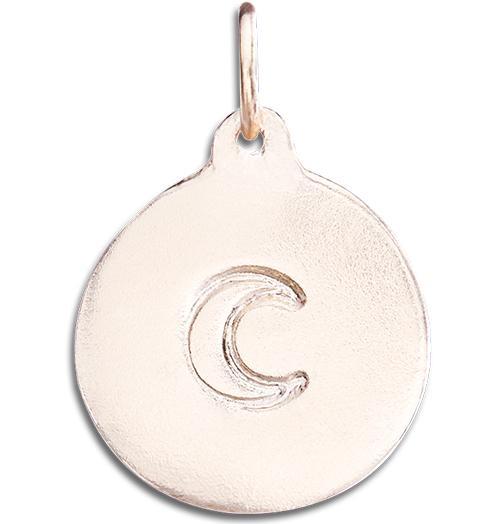 Crescent Moon Disk Charm Jewelry Helen Ficalora 14k Pink Gold