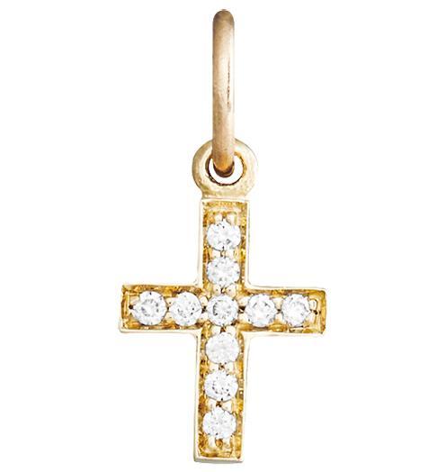 Helen Ficalora Gold Diamond Cross Charm for Necklaces or Bracelets