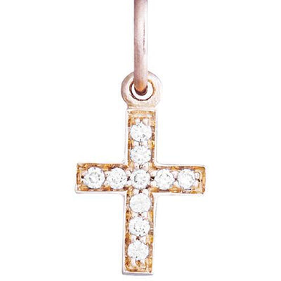 Helen Ficalora Gold Diamond Cross Charm for Necklaces or Bracelets
