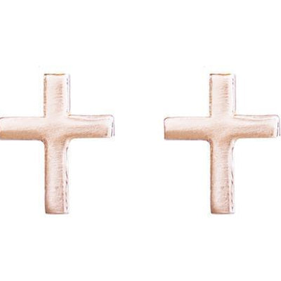 Cross Mini Studs Jewelry Helen Ficalora 14k Pink Gold